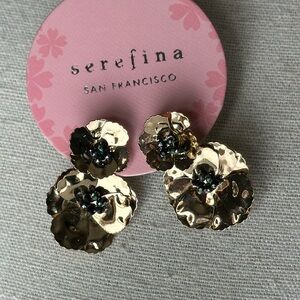 Serafina, sold at Anthropologie - Gold Floral Earrings - NWOT